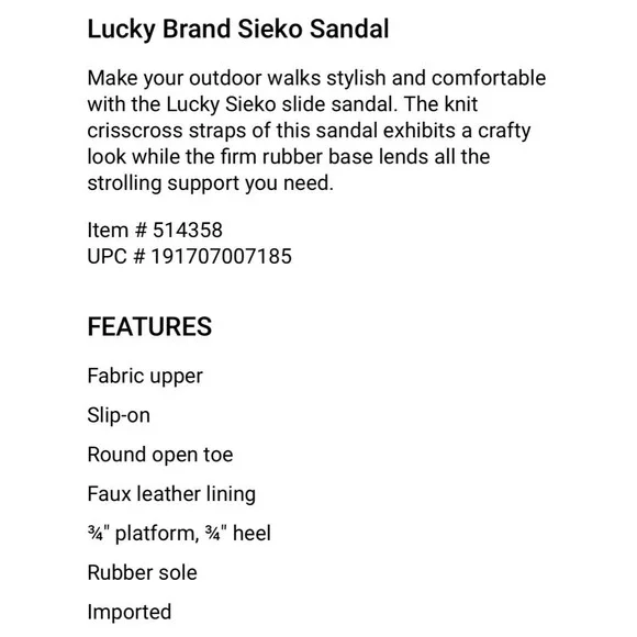 NIB Lucky Brand Sieko 7.5M Knit Woven Slip On Platform Slide Sandals - Picture 10 of 11